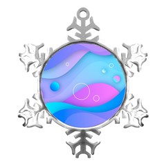 Colorful Blue Purple Wave Metal Small Snowflake Ornament