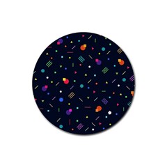 Abstract Minimalism Digital Art Abstract Rubber Coaster (round) by uniart180623