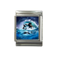 Orca Wave Water Underwater Sky Italian Charm (13mm) by uniart180623