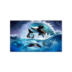 Orca Wave Water Underwater Sky Sticker (rectangular)