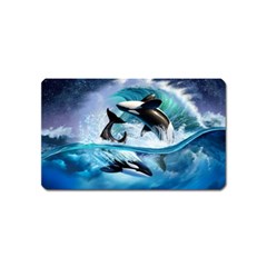 Orca Wave Water Underwater Sky Magnet (name Card) by uniart180623