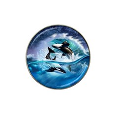 Orca Wave Water Underwater Sky Hat Clip Ball Marker (4 Pack) by uniart180623