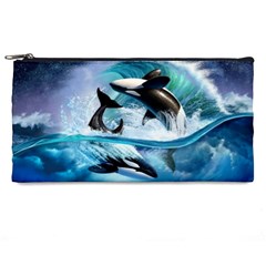 Orca Wave Water Underwater Sky Pencil Case by uniart180623