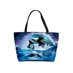 Orca Wave Water Underwater Sky Classic Shoulder Handbag by uniart180623