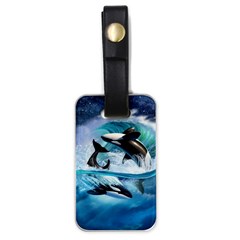 Orca Wave Water Underwater Sky Luggage Tag (one Side) by uniart180623