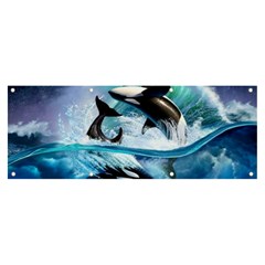 Orca Wave Water Underwater Sky Banner And Sign 8  X 3  by uniart180623