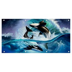 Orca Wave Water Underwater Sky Banner And Sign 8  X 4  by uniart180623