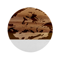 Orca Wave Water Underwater Sky Marble Wood Coaster (round)