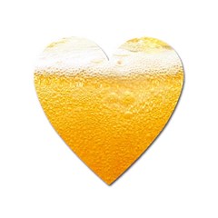 Texture Pattern Macro Glass Of Beer Foam White Yellow Heart Magnet by uniart180623