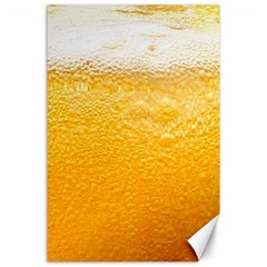 Texture Pattern Macro Glass Of Beer Foam White Yellow Canvas 24  X 36  by uniart180623