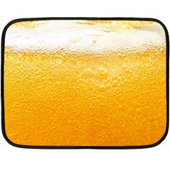 Texture Pattern Macro Glass Of Beer Foam White Yellow Two Sides Fleece Blanket (mini) by uniart180623