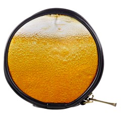 Texture Pattern Macro Glass Of Beer Foam White Yellow Mini Makeup Bag