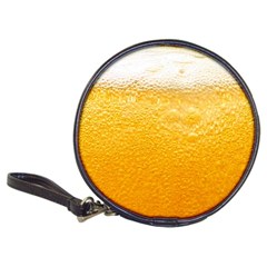 Texture Pattern Macro Glass Of Beer Foam White Yellow Classic 20-CD Wallets