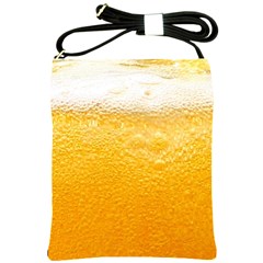 Texture Pattern Macro Glass Of Beer Foam White Yellow Shoulder Sling Bag