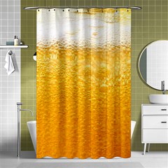 Texture Pattern Macro Glass Of Beer Foam White Yellow Shower Curtain 48  X 72  (small)  by uniart180623