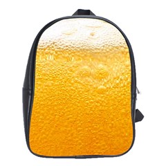 Texture Pattern Macro Glass Of Beer Foam White Yellow School Bag (xl) by uniart180623