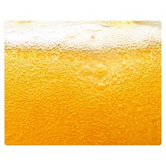 Texture Pattern Macro Glass Of Beer Foam White Yellow Two Sides Premium Plush Fleece Blanket (medium) by uniart180623