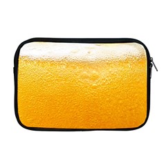 Texture Pattern Macro Glass Of Beer Foam White Yellow Apple MacBook Pro 17  Zipper Case