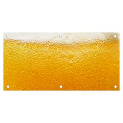 Texture Pattern Macro Glass Of Beer Foam White Yellow Banner and Sign 6  x 3 