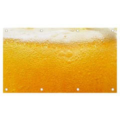 Texture Pattern Macro Glass Of Beer Foam White Yellow Banner and Sign 7  x 4 