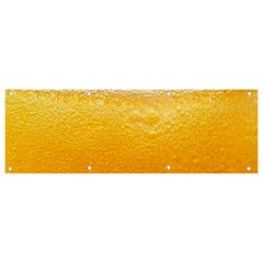 Texture Pattern Macro Glass Of Beer Foam White Yellow Banner And Sign 9  X 3  by uniart180623