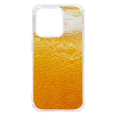 Texture Pattern Macro Glass Of Beer Foam White Yellow Iphone 14 Pro Tpu Uv Print Case