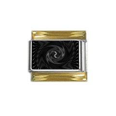 Abstract Mandala Twirl Gold Trim Italian Charm (9mm) by uniart180623