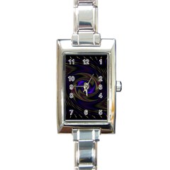 Manadala Twirl Abstract Rectangle Italian Charm Watch by uniart180623