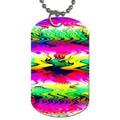 Waves Of Color Dog Tag (two Sides) by uniart180623