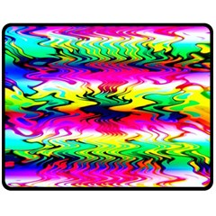 Waves Of Color Two Sides Fleece Blanket (medium) by uniart180623