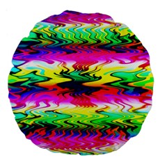 Waves Of Color Large 18  Premium Flano Round Cushions by uniart180623