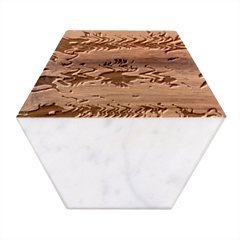 Waves Of Color Marble Wood Coaster (hexagon) 