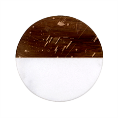 Colorful Abstract Background Creative Digital Art Colorful Geometric Artwork Classic Marble Wood Coaster (round) 