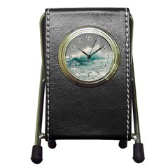 Big Storm Wave Pen Holder Desk Clock