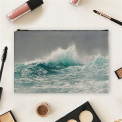 Big Storm Wave Cosmetic Bag (large) by uniart180623