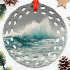 Big Storm Wave Ornament (round Filigree) by uniart180623