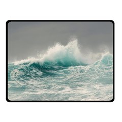 Big Storm Wave Two Sides Fleece Blanket (small) by uniart180623