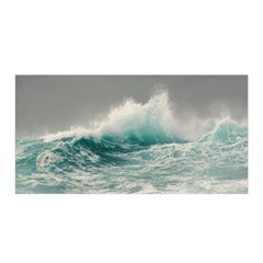 Big Storm Wave Satin Wrap 35  X 70  by uniart180623