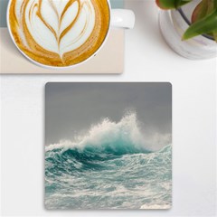 Big Storm Wave Uv Print Square Tile Coaster  by uniart180623