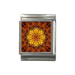 Abstract Gold Mandala Yellow Italian Charm (13mm)