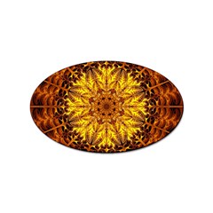 Abstract Gold Mandala Yellow Sticker (oval) by uniart180623