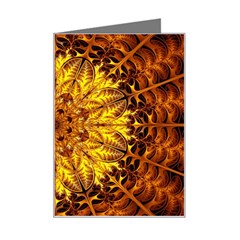 Abstract Gold Mandala Yellow Mini Greeting Card by uniart180623