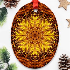 Abstract Gold Mandala Yellow Oval Ornament (two Sides) by uniart180623