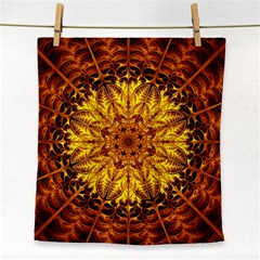 Abstract Gold Mandala Yellow Face Towel by uniart180623