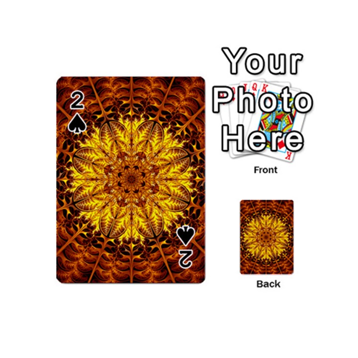 Abstract Gold Mandala Yellow Playing Cards 54 Designs (Mini)