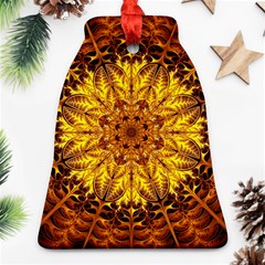 Abstract Gold Mandala Yellow Bell Ornament (two Sides) by uniart180623