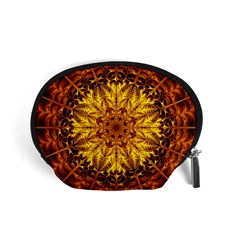 Abstract Gold Mandala Yellow Accessory Pouch (small) by uniart180623