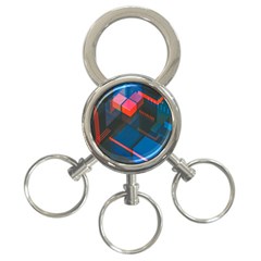 Minimalist Abstract Shaping Abstract Digital Art Minimalism 3-ring Key Chain by uniart180623