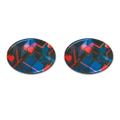 Minimalist Abstract Shaping Abstract Digital Art Minimalism Cufflinks (oval) by uniart180623