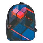 Minimalist Abstract Shaping Abstract Digital Art Minimalism School Bag (XL) Front